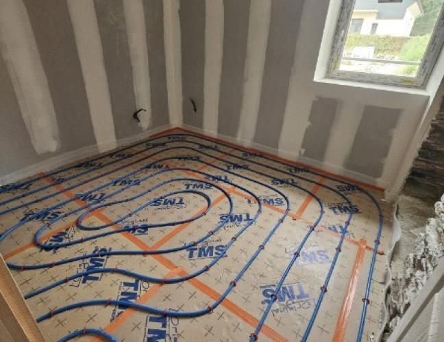 Installation de plancher chauffant